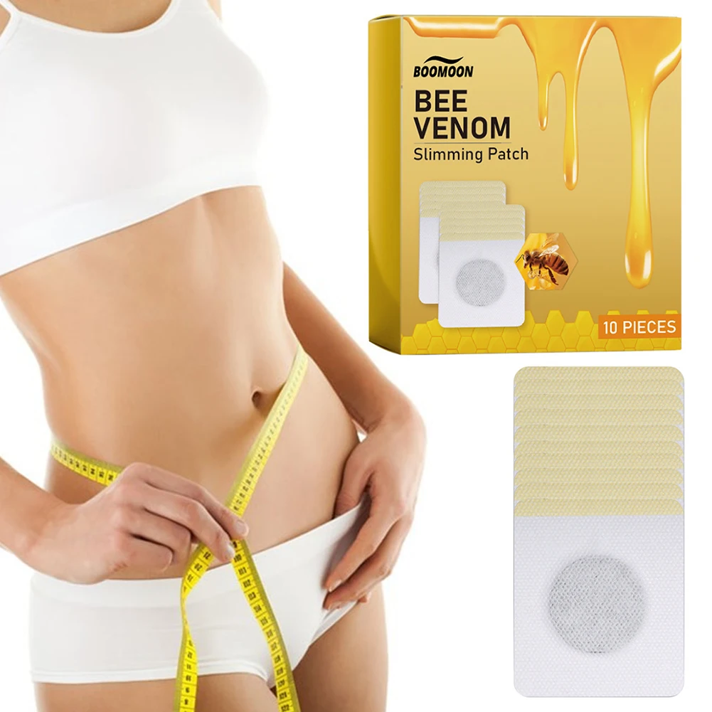 30Pcs Bee Venom Patches Fast Burning Fat Honeybee Venom Drainage Patches Improve Stomach Belly Slimming Patch for Female Male