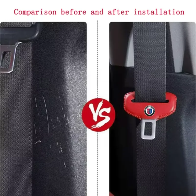 2pcs PU Leather Car Seat Belt Buckle Clip Cover Protector Anti-Scratch Case For alpina bmw b3 b4 b5 b6 b7 c2 d3 d4 d5 xd3 xd4