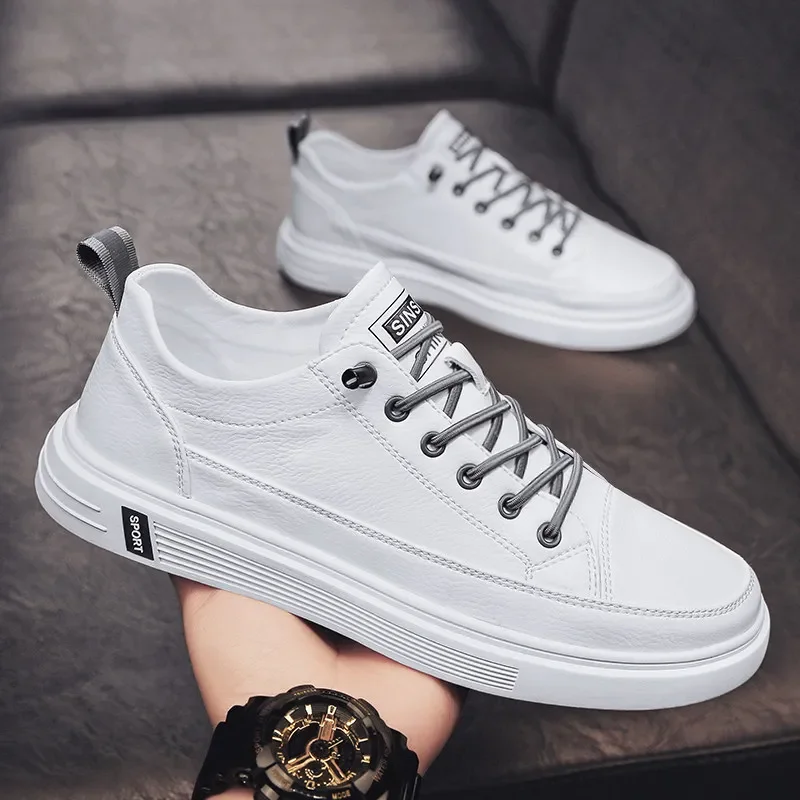 

New Casual Shoes In Spring Men's Board Shoes Fashion Breathable Small White Shoes Men's Sneakers Low Top Leather Board
