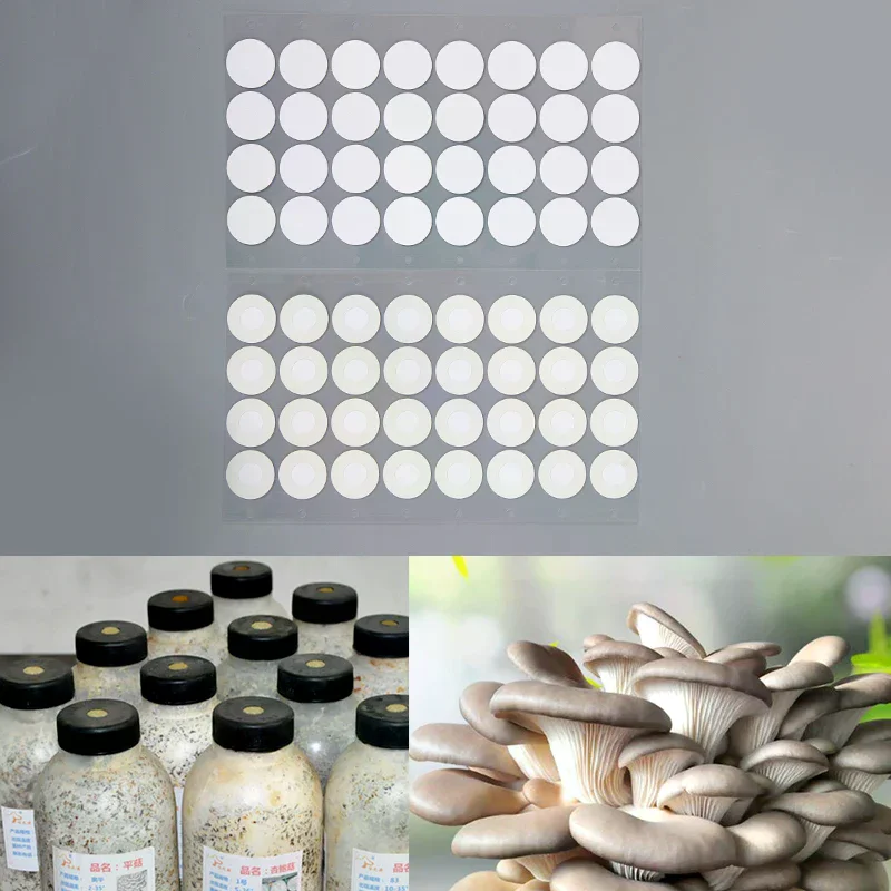 

32 шт./лист, синтетические стерильные сетчатые фильтровальные бумажные наклейки, 20 мм, гидрофобная дышащая мембрана для выращивания грибов, широкая муфта