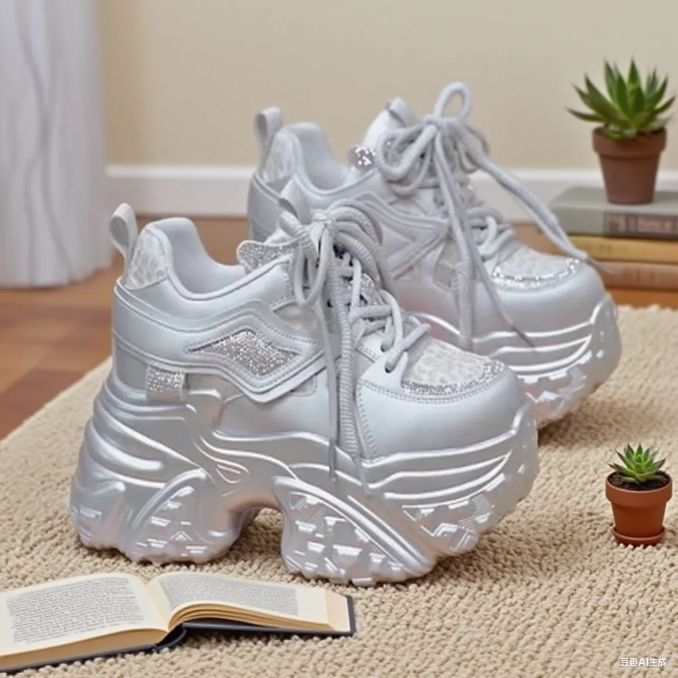 أحذية أبي بنعل سميك للنساء موضة خريف 2025 ارتفاع داخلي يزيد من الأحذية النسائية أحذية رياضية وغير رسمية