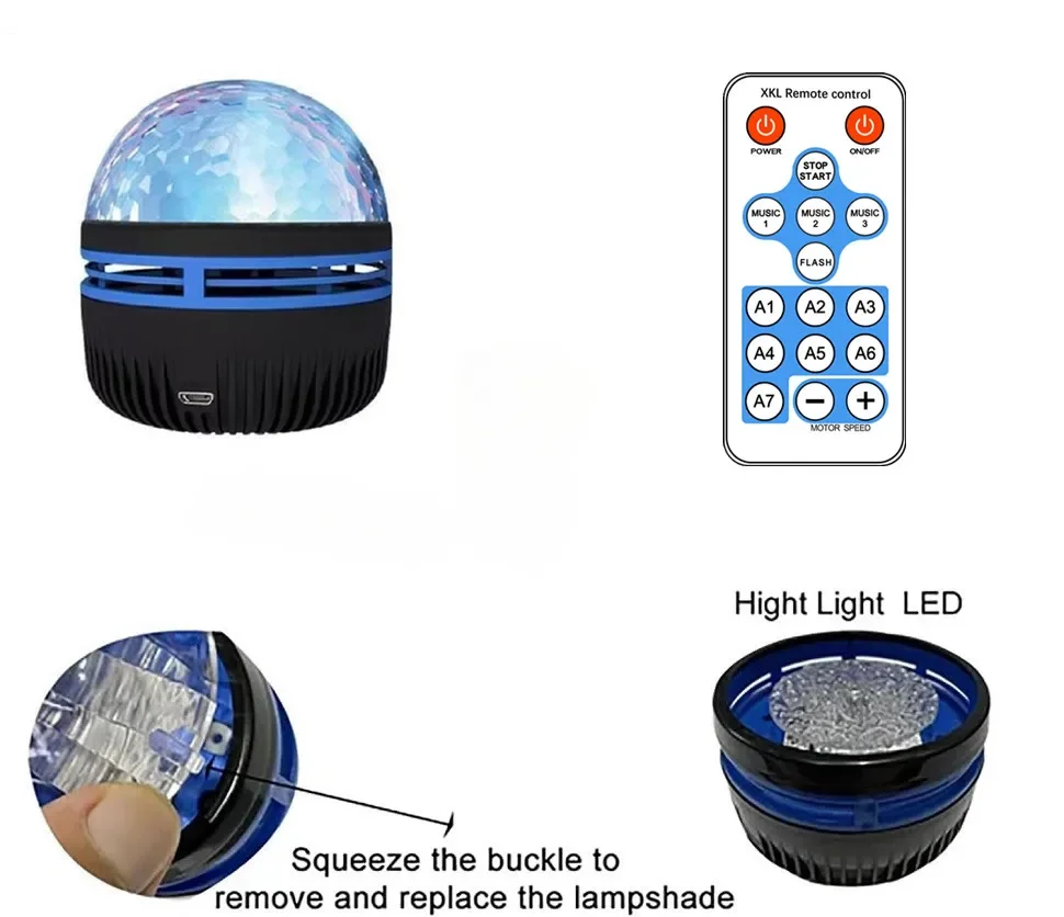 Party LED Night Light Water Pattern 14 Lighting Effects Children's Dedroom Decoration Projector Light Happy  Birthday Party