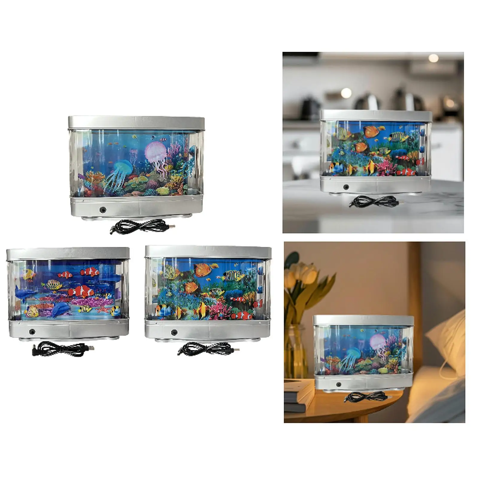 

Creative Jellyfish Lamp Fish Lighting Aquarium Ambient LED Night Light for Bedroom Home Decor