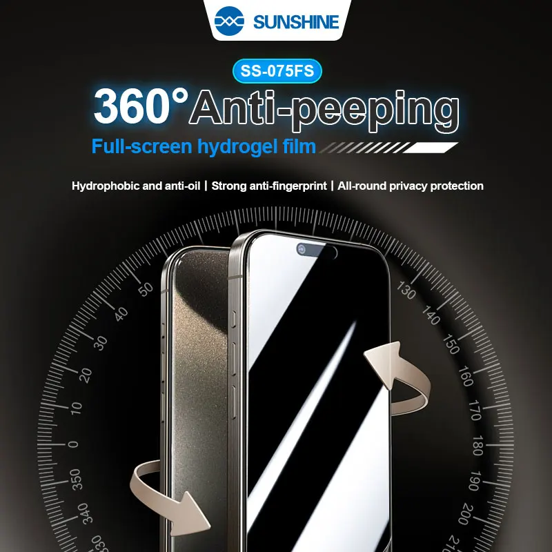 

SUNSHINE SS-075FS 360° Privacy Full-screen Hydrogel Film High-definition and High-transparency for Various Phone Models