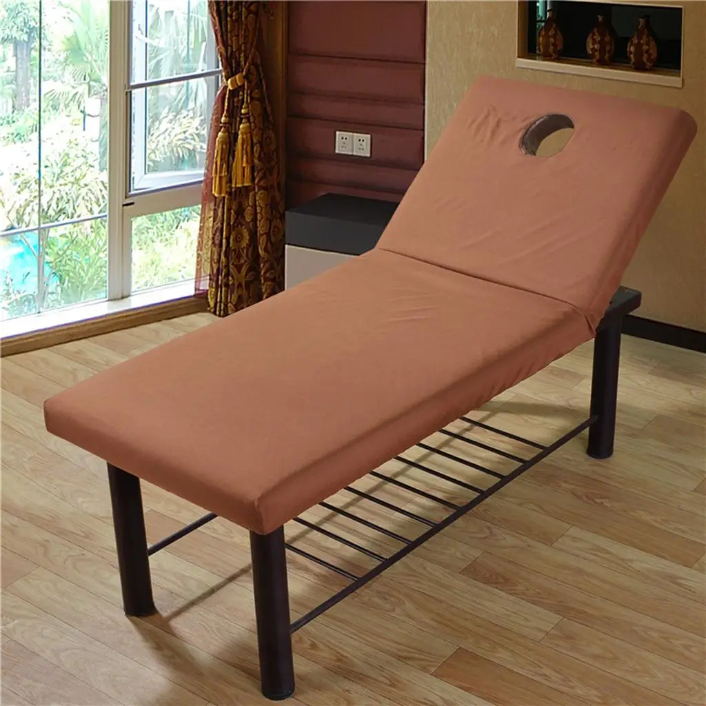 Universal Polyester Cotton Massage Cloth Bed Sheet with Face Breath Hole for Beauty Salon Massage Table