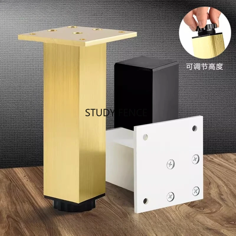1 قطعة سبائك الألومنيوم أرجل قطع الأثاث قابل للتعديل ارتفاع أرجل قطع الأثاث خزانة مربعة دعم الساقين إكسسوارات الأجزاء الداخلية للكمبيوتر المنزلية #3