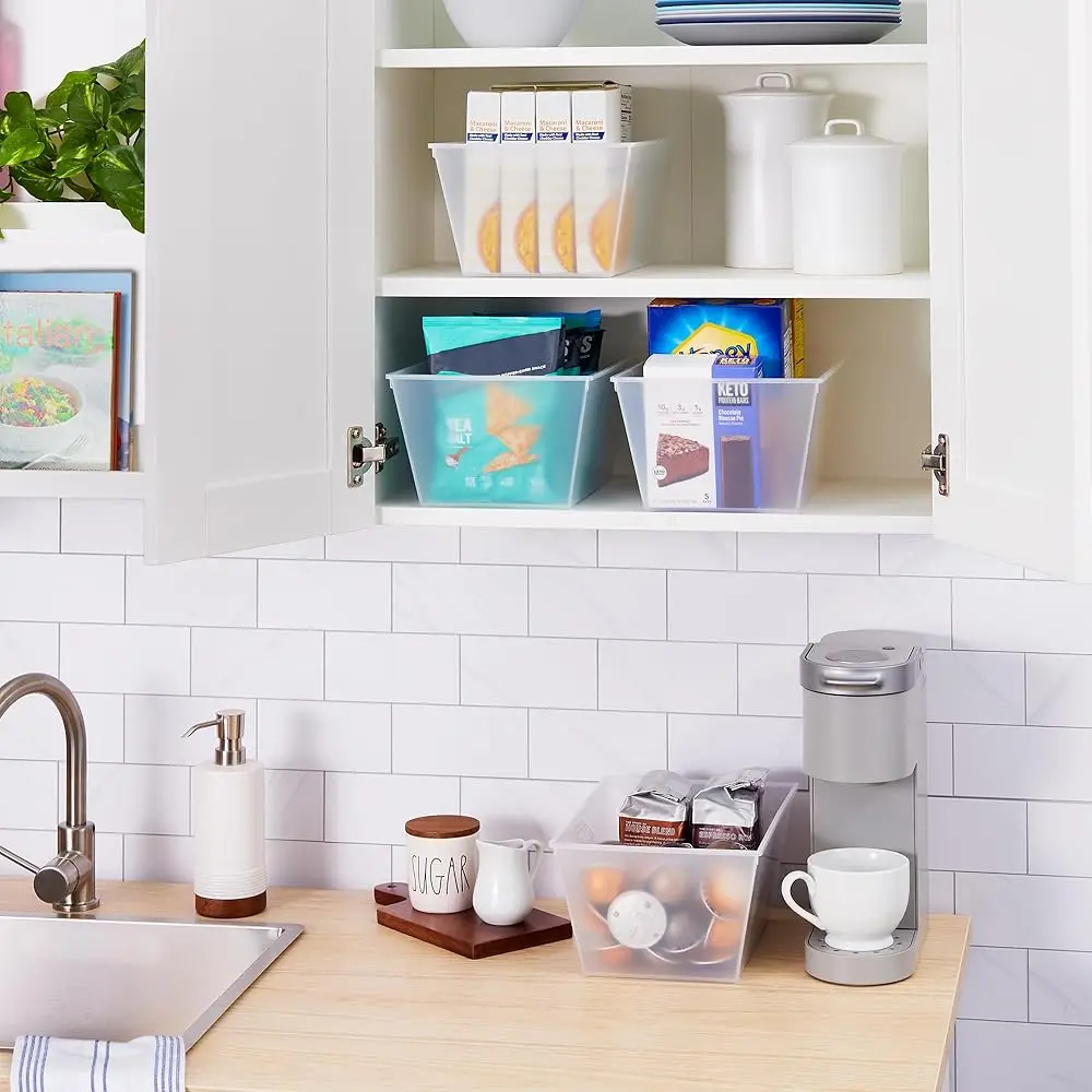 Clear Plastic Storage Bins, Pantry Organizers & Storage Containers, Cabinet Organizer, Home Organization Must Haves For