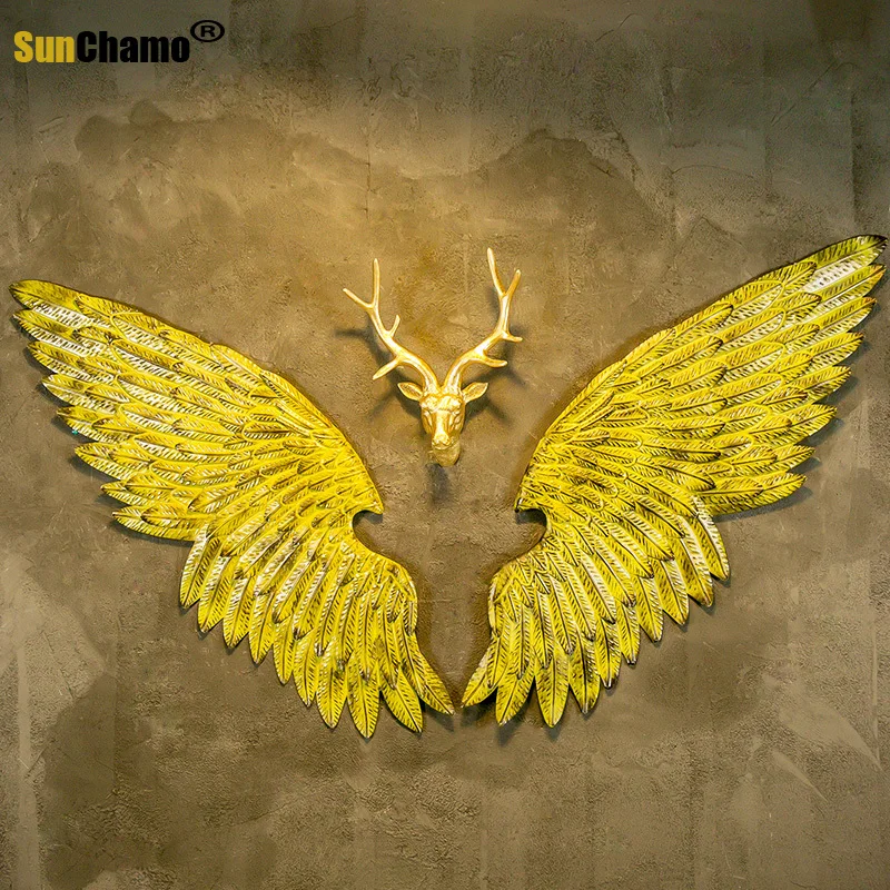 Industrial A Pair Wing Wall Decoration Bar Decor Bedroom Restaurant Industry Wind Retro Iron Wings Ornaments Home Decoration