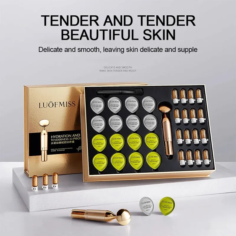 

Hydrating Tender Face Skin Care Set Volcanic Mud Centella Facial Mask Moisturizing Face Serum Anti Aging With Face Massage Stick