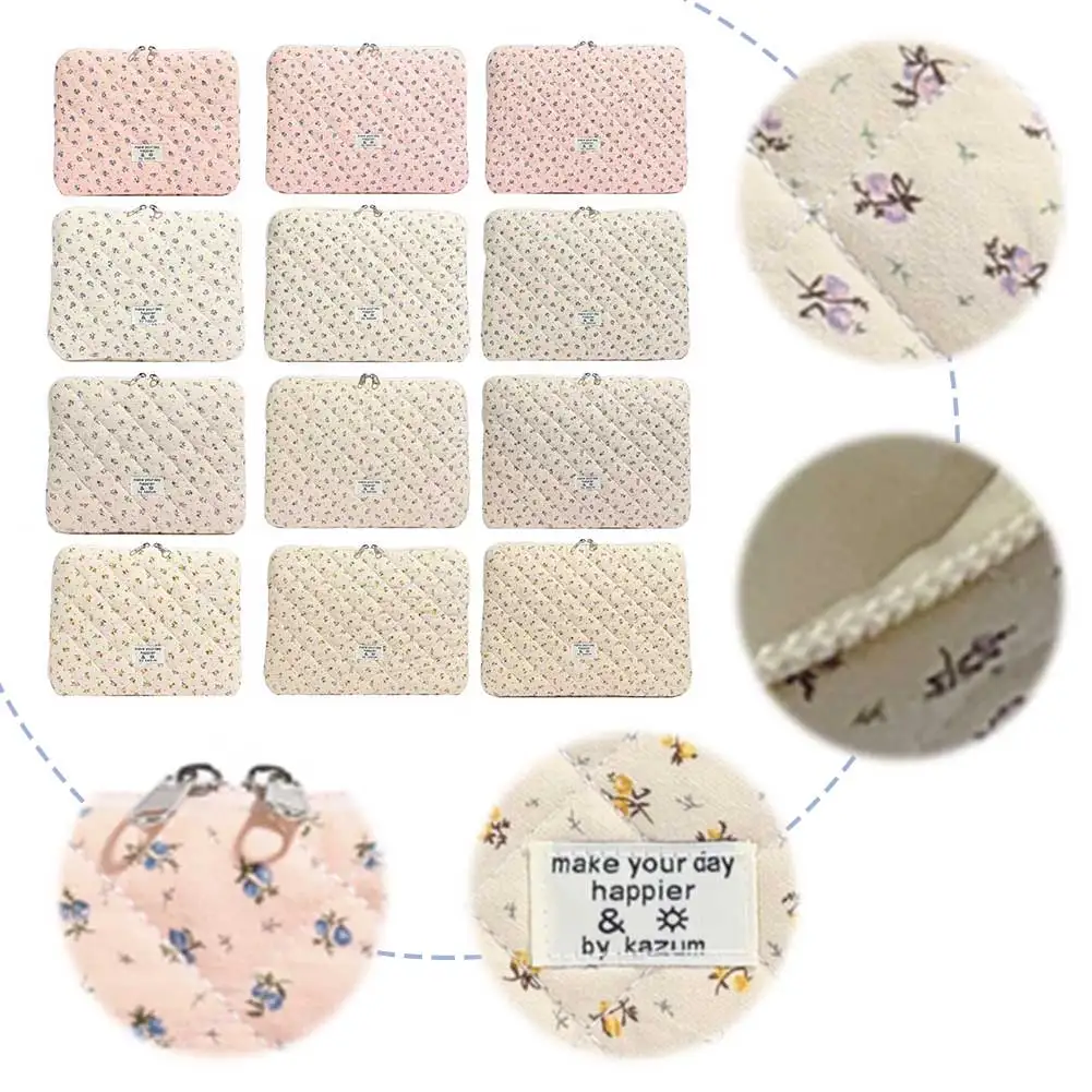 

Laptop Sleeve Case Bag Flower Printed Protective Notebook Case For 11-15 Inch Laptop Tablet Quilted Cute Computer Storage Bags