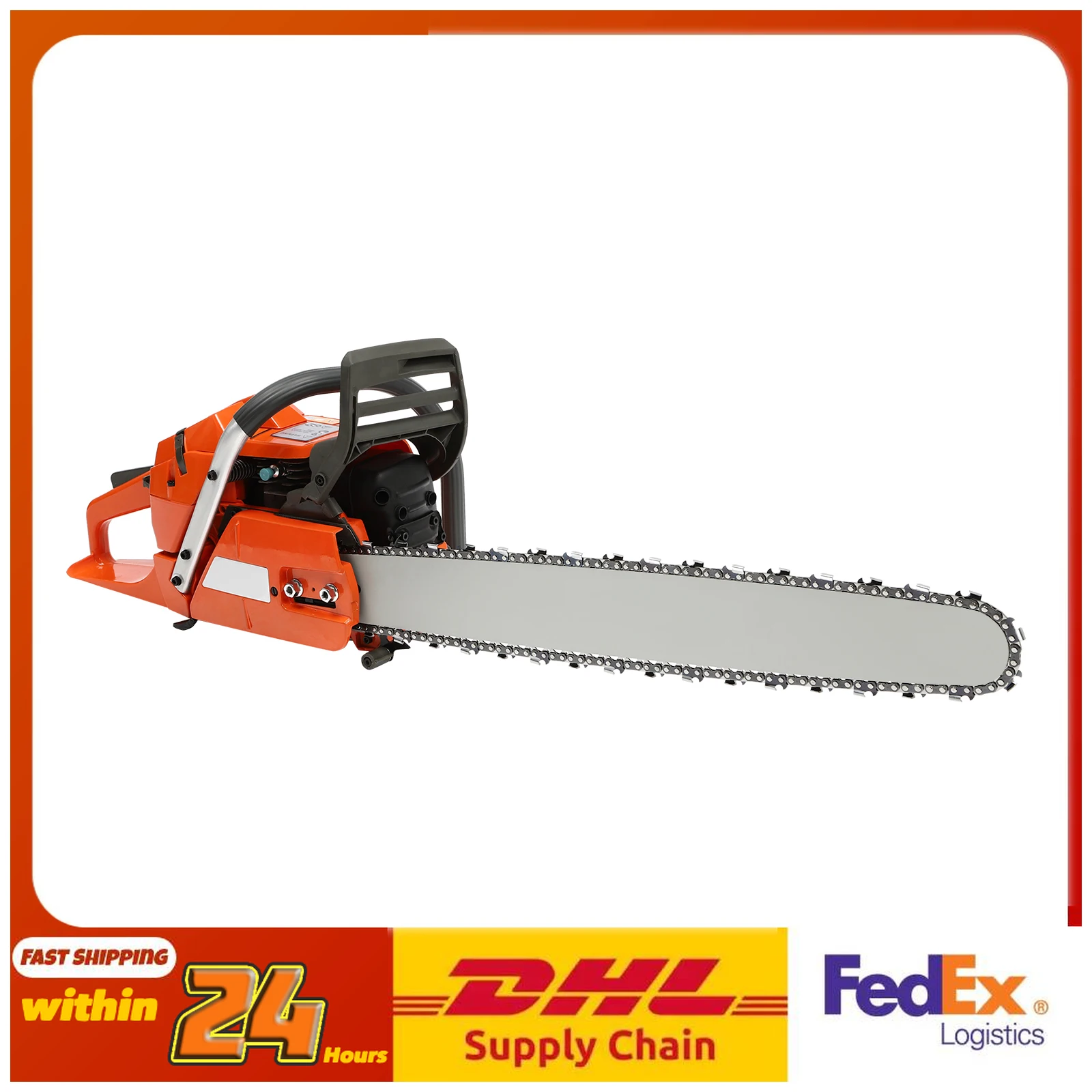 

Gasoline Power Chain Saws 24 inch Guide Bar 2 Cycle 65/72cc Gas Chainsaw Farm Garden Cutting Wood Crankcase Hand Pull Start