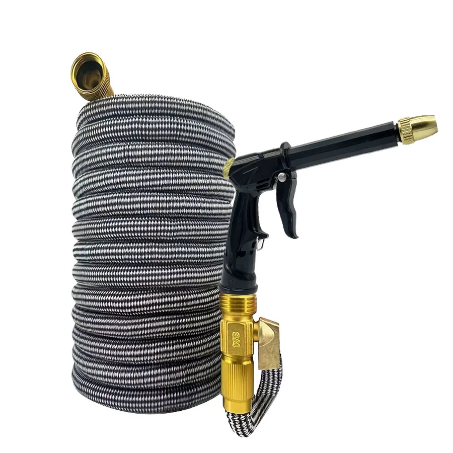 

Высококачественные гибкие и удлиненные садовые водопроводные трубы с шлангами высокого давления для чистки транспортных средств и уборки сада.