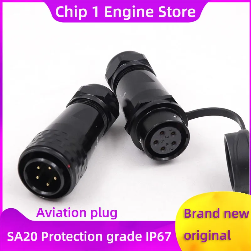 For WEIPU Aviation Plug&Socket Male&Female Connector SA20 2/3/4/5/6/7/8/9/12/15pin IP67 Industrial Waterproof Power Connectors