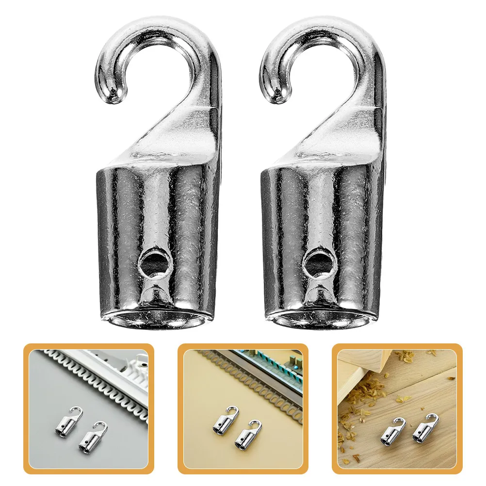 2Pcs Sleek Alloy Blind Wand Replacement with Hook Easy Install Curtain Assistant Drapery Pull Rod for Home Office Hotel Blind
