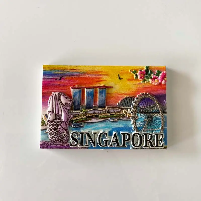 

Singapore Cute 3D Resin Fridge Magnet - Merlion Marina Bay Sands Flyer Souvenir Room Decoration Refrigerator Magnets