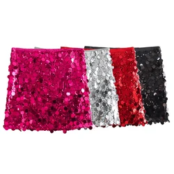 Hoge Taille Lovertjes Mini Rok Vrouw Mode Glanzende Glitter Rits Feest Festival Rok Vier Kleuren Elegante Korte Rokjes