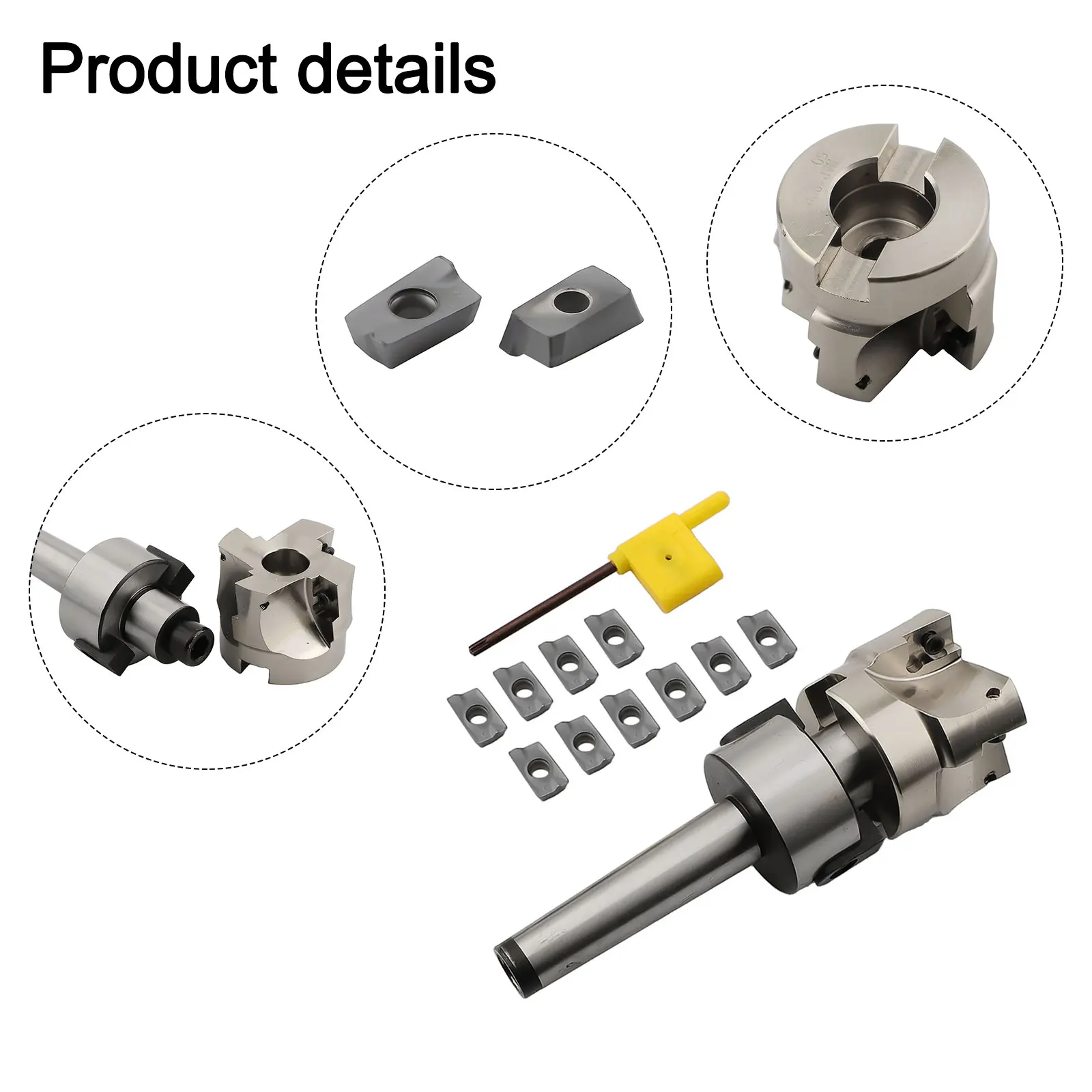 

MT2 M10 Shank 400R 50mm Face End Mill Cutter+10pcs Carbide Insert APMT1604 CNC Metalworking Supplies Accessories CNC Tool Holder