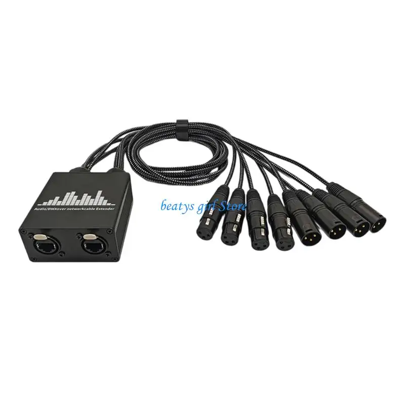 C7AB 8Channel RJ45 to XLR Sound Extender for Microphone Stage Speakers Computer Converter for Home Theater