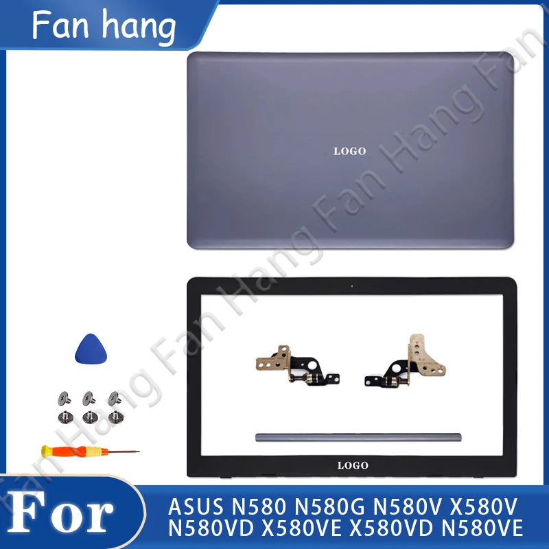 New Laptop Housing Case For N580 N580G N580V X580V N580VD X580VE X580VD N580VE Plastic LCD Back Cover Front Bezel Hinges Replace