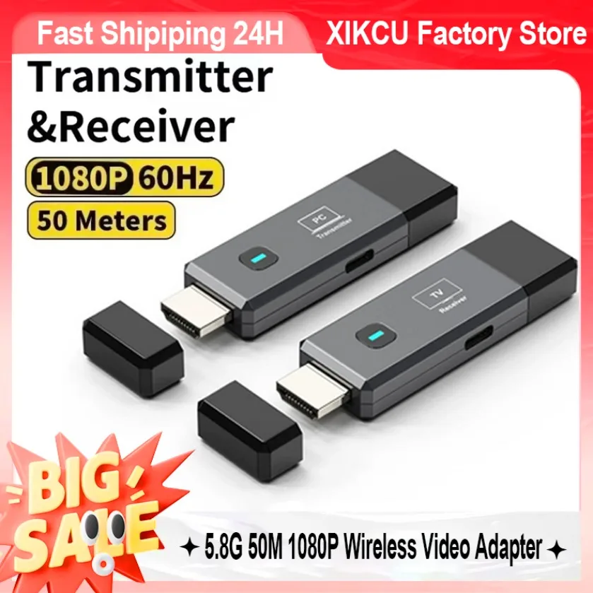 

50M 1080P 60Hz HDMI-Compatible Wireless Video Audio Transmitter Receiver Extender Wireless Display Adapter From PC to Projector