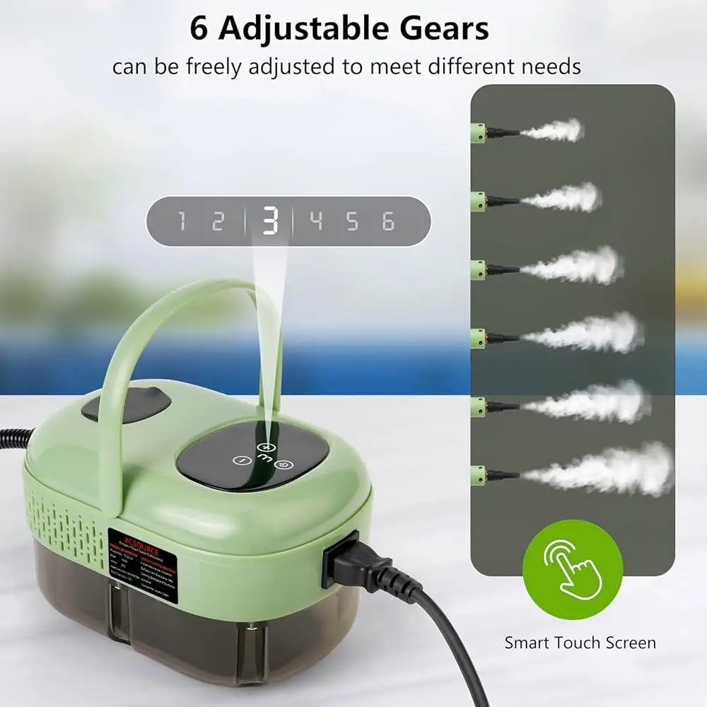 Портативный ручной пароочиститель 2500 Вт, регулируемый паровой очиститель высокого давления, 1,1 л, резервуар для воды, 15 с, быстрый нагрев, универсальная глубокая очистка