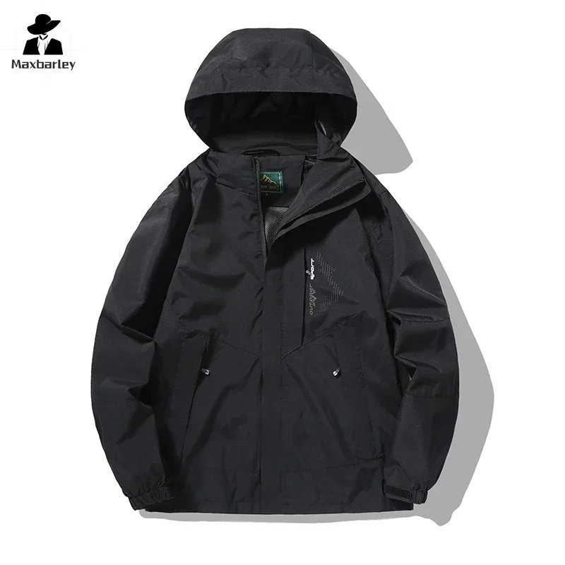 Gorpcore Windbreaker Couple's Casual Loose Waterproof Hooded Coat Autumn Climbing Wear-resistant Multi-functional Men's Jacket