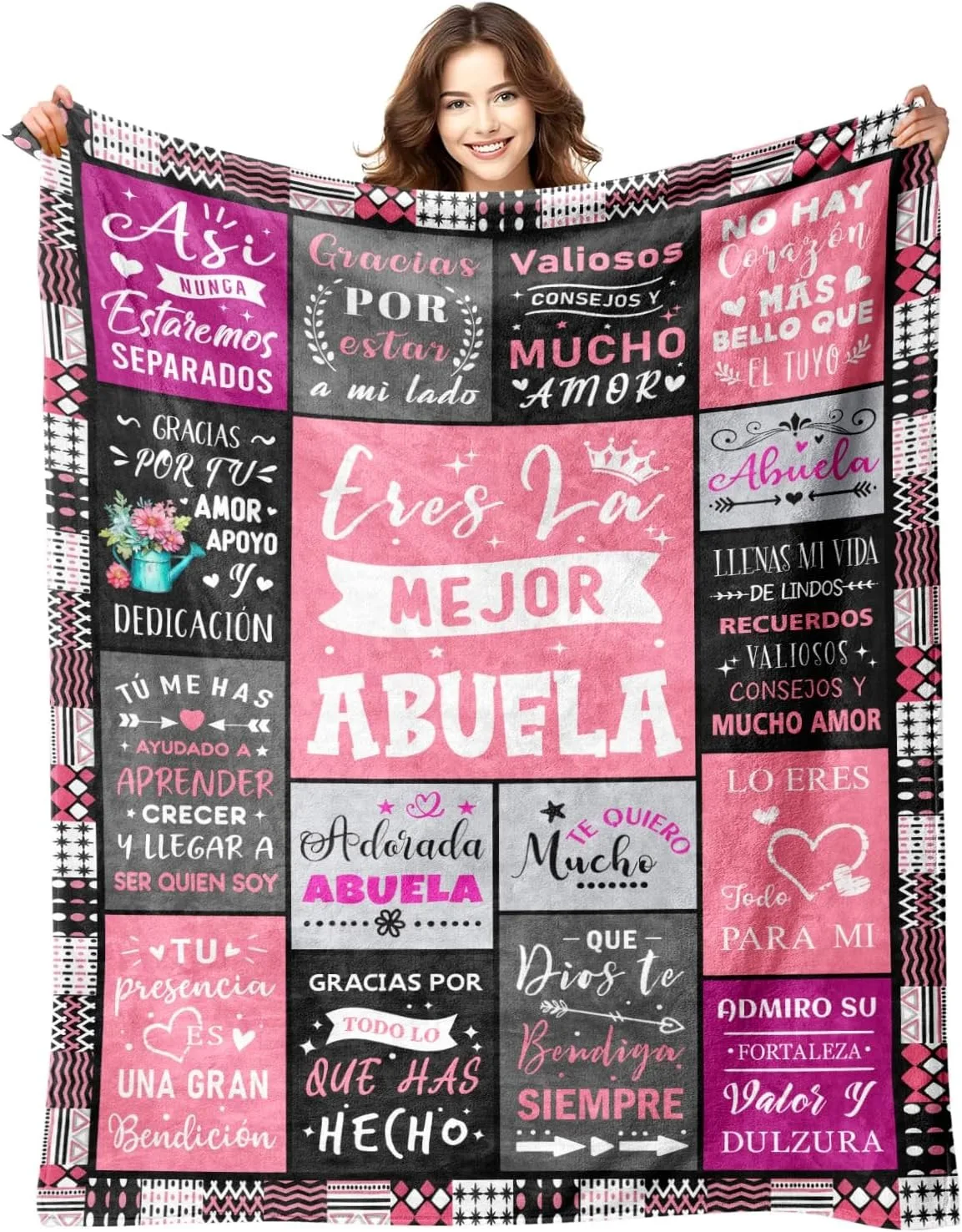 Perfect Gift to Abuela Blanket for Anniversary Birthday Mother's Day Fathers day for Mom Mama Dad Wife Sister Grandma Thin Throw
