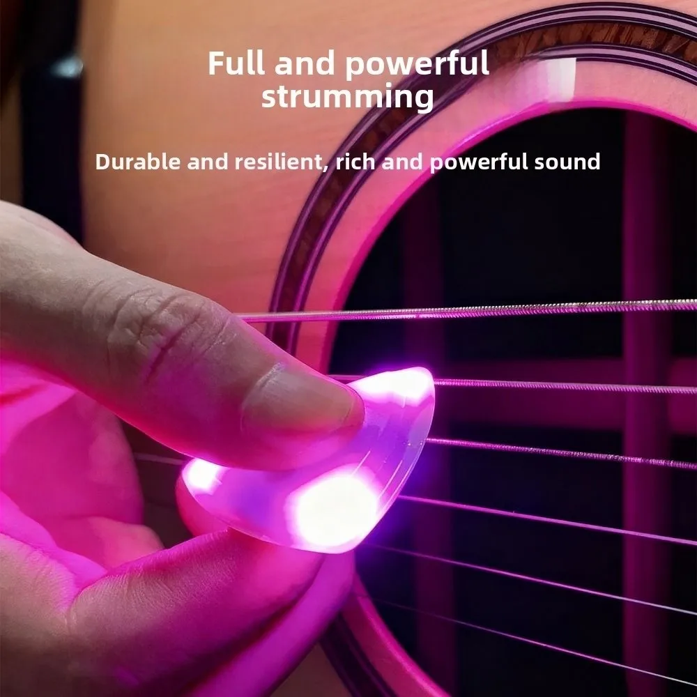 ABS Glowing Acoustic Guitar Picks 4.1*4.1cm Multicolors Touch Luminous Electric Guitar Bass with LED Light