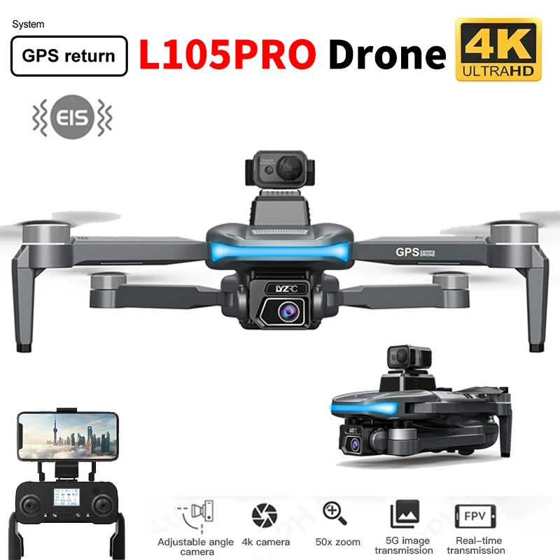 L105Pro RC Drone GPS 4K Professional with Camera 5G WIFI 360° Obstacle Avoidance FPV Brushless Motor RC Quadcopter Mini Drone