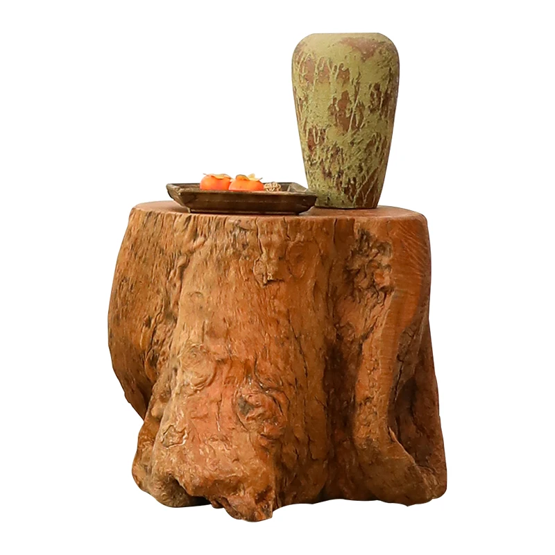 

Natural shape solid wood pier, log root carving stool, wabi sand wind pier, tea table, low stool flower table