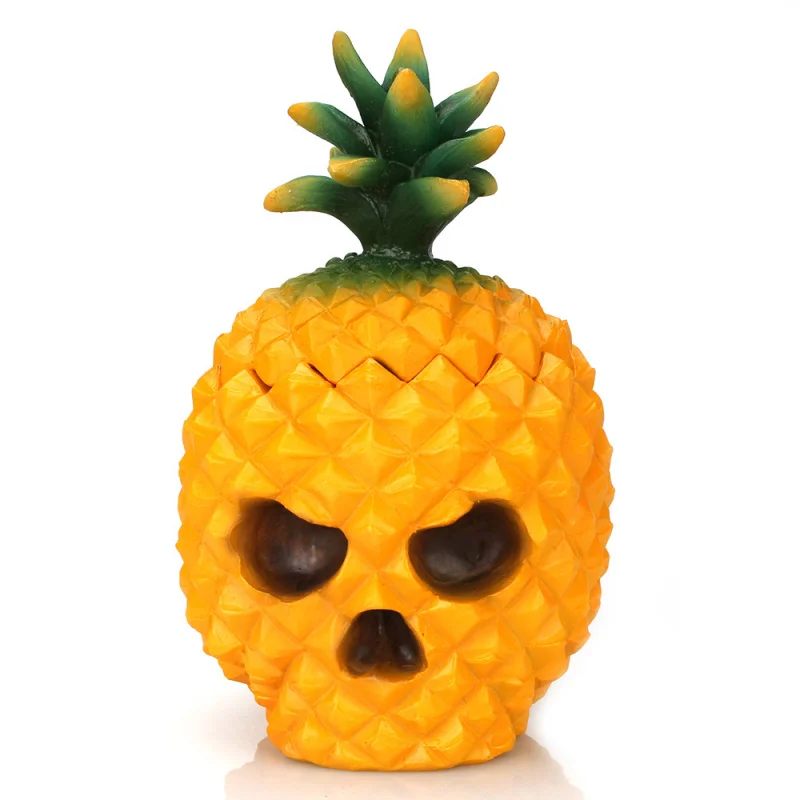 

Yellow Pineapple Skull Decoration Dustproof Storage Box Creative Office Desk Surface Panel Sundries Storage