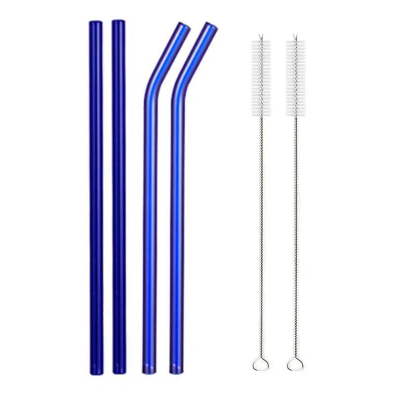 Colorful Glass Straws Reusable Drinking Straw Eco-friendly High Borosilicate Glass Straw Glass Favors Bar Drinkware Tube Party