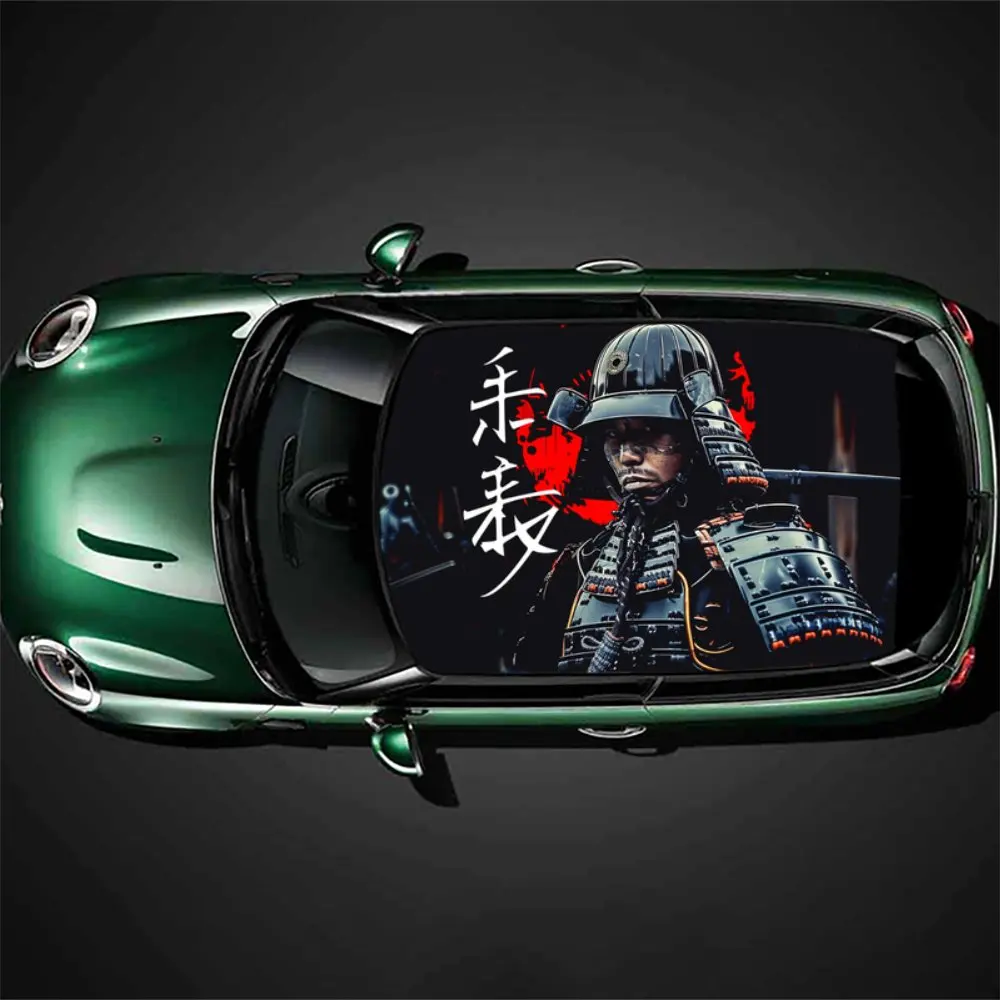 Japanese Samurai Ninja Car Roof Sticker Wrap Racing SUV Auto Accessories Packaging PVC Car Hood Graphic Decal Decoration Gift