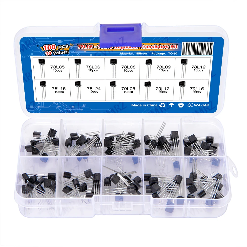 10Values 78l05 78l06 78l08 100PCS Regulator Transistors to-92 kit 78l05 78l06 78l08 78l09 78l12 78l15 78l24 79l05 TO92 With box