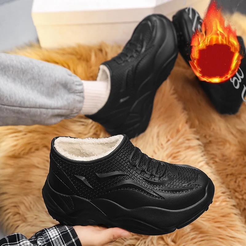 

New Autumn and Winter Models, Fleece-Lined and Thickened, Anti-Slip Snow Boots, Waterproof Cotton Shoes, Warm Shoes