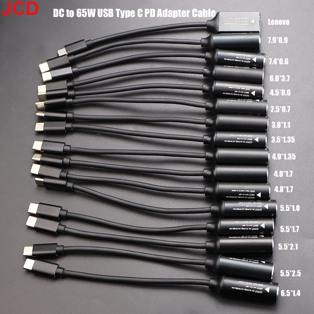 

1pc DC to USB C PD 65W Fast Charging Cable Adapter Converter Type C PD Power Jack Connector For MacBook Lenovo Samsung Huawei