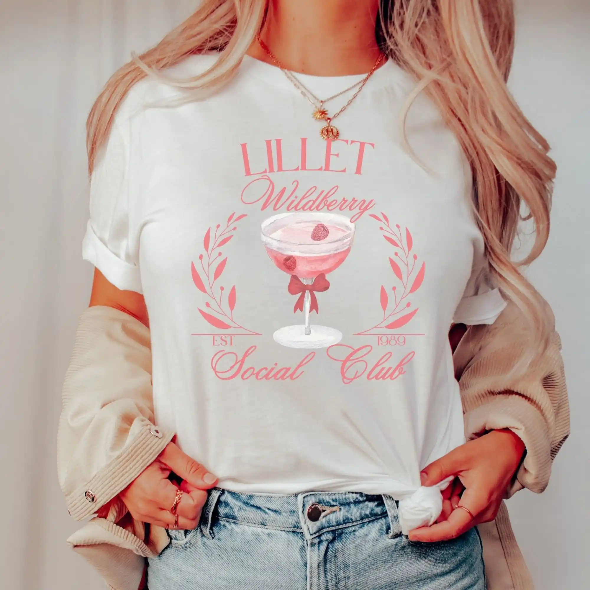 Minimalist Wildberry Lillet Social Club T Shirt Cocktail Carnival Retro Simple Drinker Cool Bartender Top