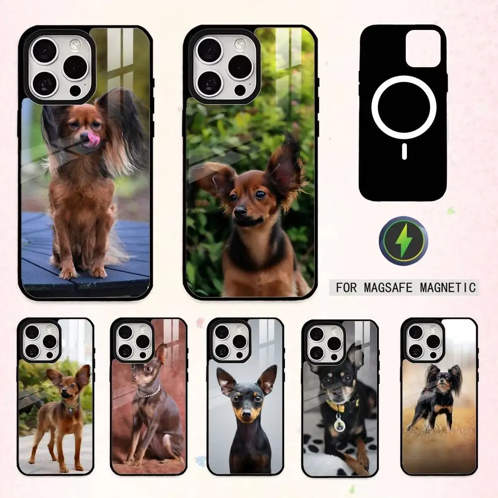 

Cute Russkiy Toy Terrier Phone Case For iPhone17,16,15,14,13,12,11 Plus,Pro Max Magnetic For Magsafe Wireless Charging