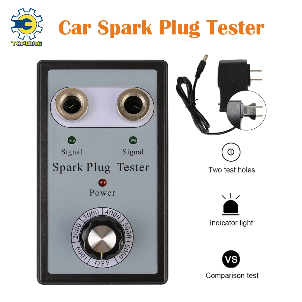 

Car Spark Plug Tester Ignition Automotive Diagnostic Tool Double Hole Analyzer Coil Detector for 12V Gasoline Vehicle Petrol Car