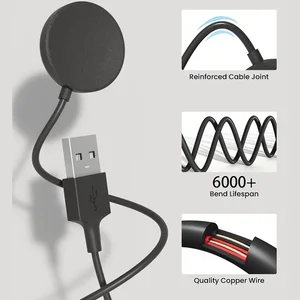 Wireless charger magnetic clock, portable USB cable, Samsung Galaxy Watch 8, 7, 7, 6, 5, 5, 5, 4, 3, Active 2, Active 2 10 Main Sales SmartWatch Charger - №3