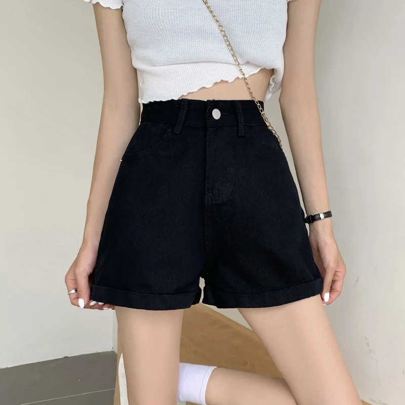 

Женские джинсы с высокой талией и широкими штанинами, летние тонкие брюки с манжетами по подолу, модные брюки с эффектом похудения, горячая летняя одежда