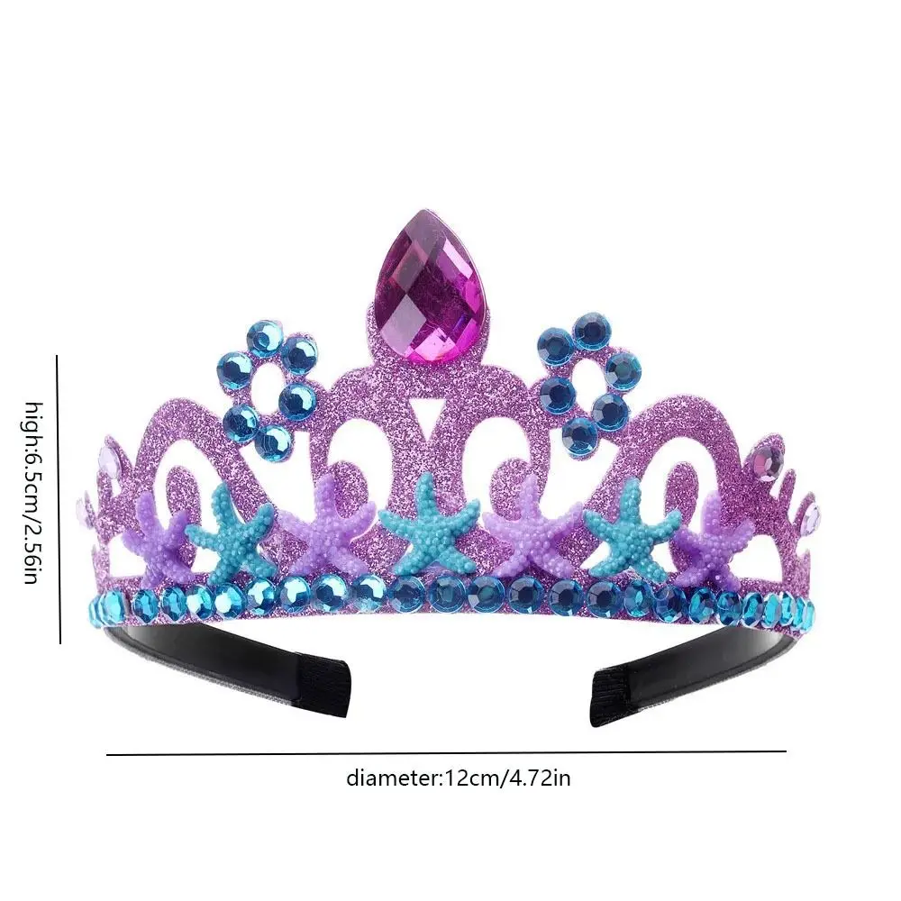 1 szt Ocean Starfish Mermaid Party Crown Headband Mermaid Tail Hat Photo Props for Girl Birthday Head Hoop Headwear Accessories — zdjęcie 7
