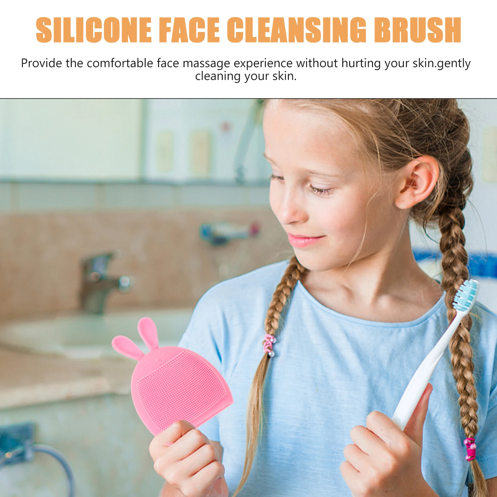 4 pezzi di coniglio spazzola per la pulizia del viso strumenti per la cura della pelle in silicone detergente delicato massaggiatore donne esfoliare rimuovere l'olio secco delicato