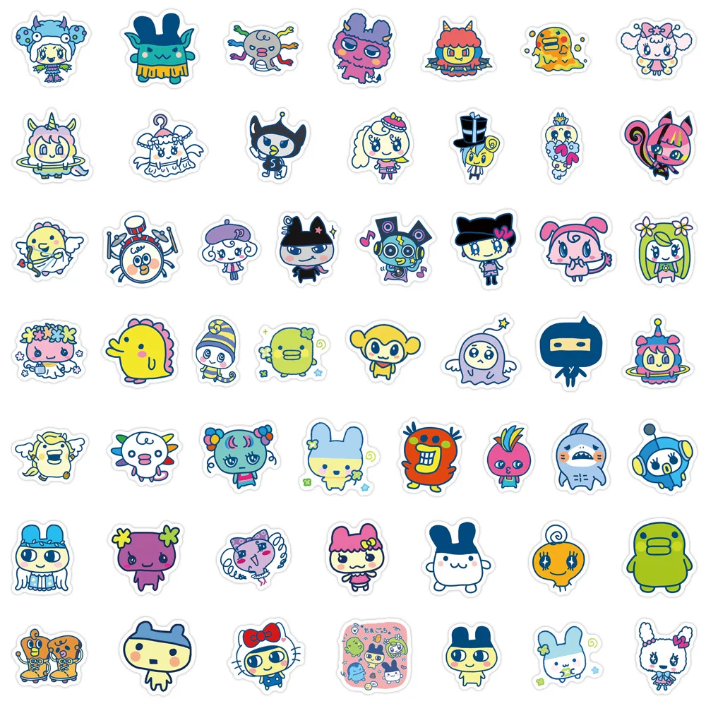 100 Stück Neue Tamagotchi Graffiti-Aufkleber, Dekorative Notizbuch- und Gepäckaufkleber, DIY Cartoon-Sticker für Kreative Projekte – Detail 4