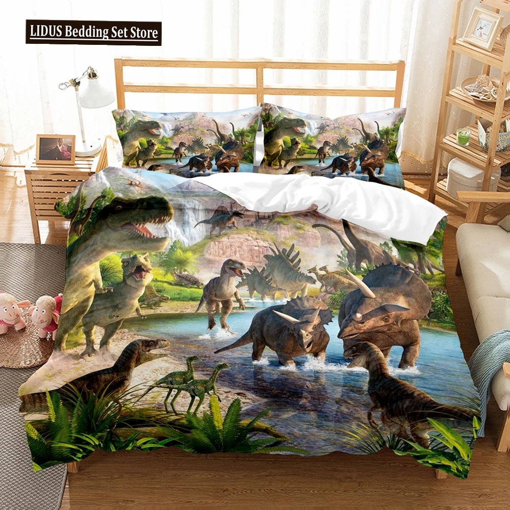 

Animal Dinosaur 3D Print Bedding Set Scenery Comforter Luxury Duvet Cover Set Home Textile Decor Full Queen King Single Size Boy