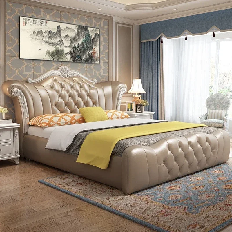 Drawers Girls Double Bed Headboard Pink Elegant Matrimonial Modern Bed Storage Luxury Italian Cama Matrimonial Bedroom Furniture