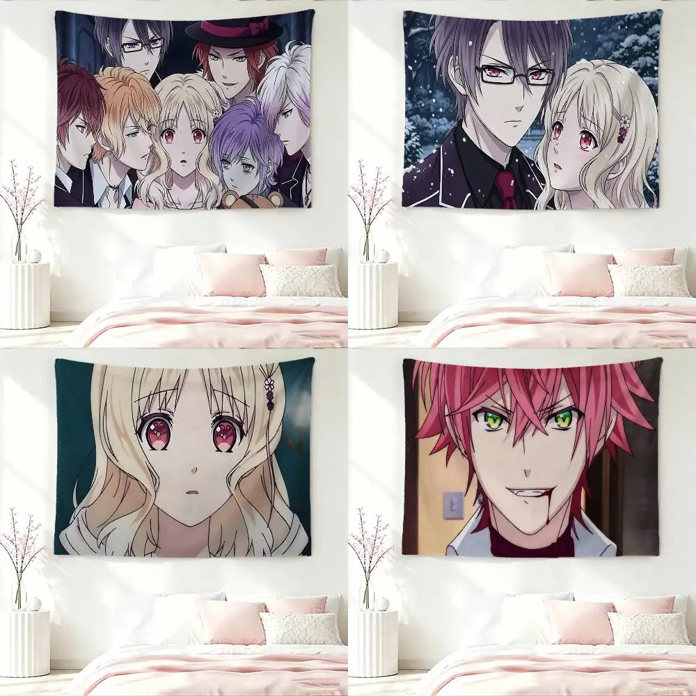 Anime D-Diaboliks Lovers Flag Digital Printing Banner for Garage Wall Out Door Decoration Tapestry