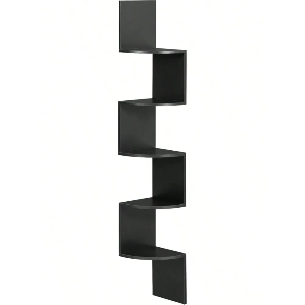 

Shelf Wall Mount, 5-Tier Floating Corner Bookshelf, Plant Shelf For Bedroom, Living Room, Bathroom, Home Office