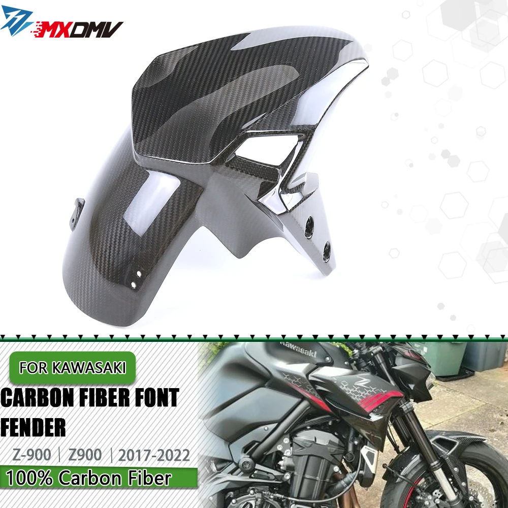 

Motorcycle Carbon Fiber Front Tire Fender Hugger Mudguard Fairing Cover Splash Mud Dust Guard For Kawasaki Z900 2017-2022