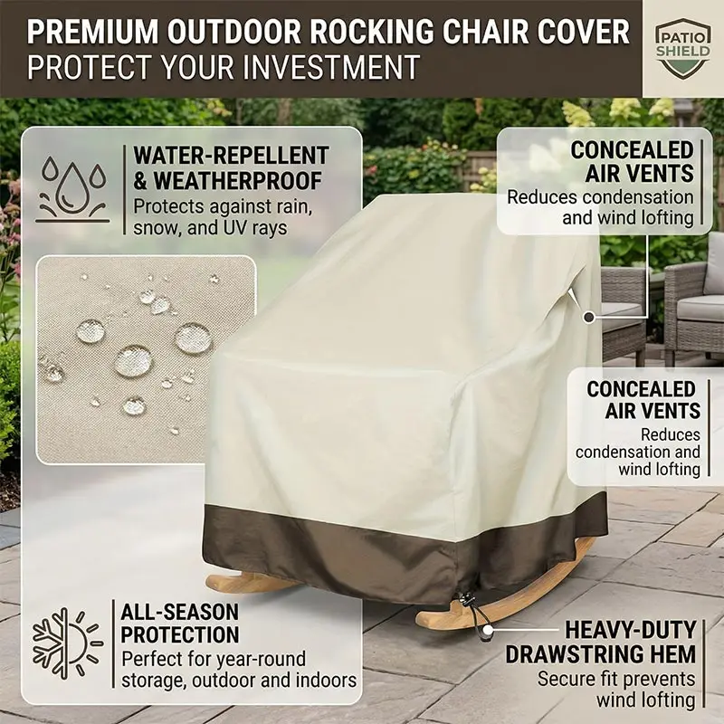 

Outdoor Chair Covers,Patio Stacking Chair Cover 210D Oxford Cloth Water-Resistant Chair Covers for Lounge Lawn Deep Seat ﻿
